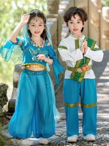 Girls Hanfu Performance Outfit Long Sleeve Ethnic Dai Boys Performance Suit Set New Chinese Style Tang Costume Traditional Ethnic Wear
