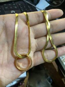Kalung Titanium Wanita Pria Liontin Cincin Titanium Silver Gold / Kalung Anti Karat / Kalung Tidak Luntur / Kalung Pria / Kalung Wanita / Kalung Titanium Anti Karat Anti Luntur / Kalung Fashion Korea
