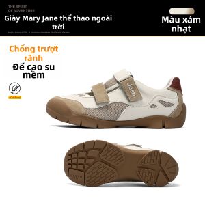 Jeep | Giày Mary Jane Đế Mềm Màu Chắn Retro Dễ Thương
