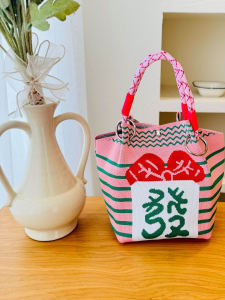 New Knitted Bucket Bag Casual Shopping Handbag Mobile Phone Case Mini Shopping Bag Large Capacity Single Shoulder Crossbody Eco-friendly