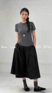 Quần lửng ống rộng nữ bigsize Woman Basic quần culottes dáng xòe xếp ly kaki nhăn Nhật Bản QD05