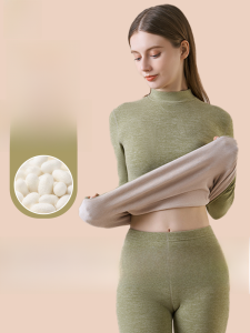 MiiOW | Thickened Fleece Warm Underwear Set For Women High Neck Long Sleeve Catman Mid-Winter Essential Base Layer Clothes