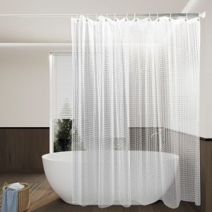 Transparent Cat-Eye Pattern Shower Curtain Toilet Partition Curtain Unique Cat-Eye Texture Creates a Hazy and Charming Atmosphere in the Bathroom