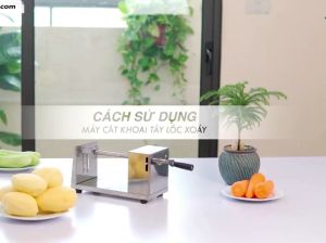 Máy cắt lốc xoáy khoai tây DORON phủ bột phomat chiên thơm giòn