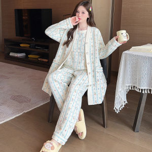 Bộ Đồ Ngủ Cotton Dày Cho Bà Bầu Cho Con Bú Bộ Đồ Ngủ Cotton Nguyên Chất Cho Bà Bầu Mùa Thu Đông Bộ Đồ Ngủ Cho Bà Bầu