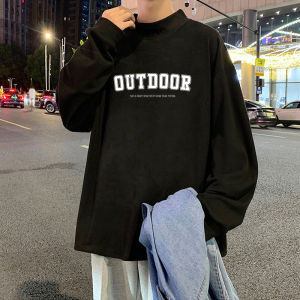 อุ่น ผ้าขนแกะ เรียงรายสองด้านกํามะหยี่เยอรมันครึ่งสูง ปกเสื้อ แขนยาวผู้ชายชุดชั้นในความร้อนฐานเสื้อแฟชั่นสไตล์ Urban