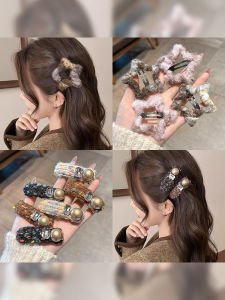 Plush Braided Star Hair Clip Women Seamless Bangs Side Clip Back of Head Frizz BB Clamp Hair Card Headwear Fashion Accessories