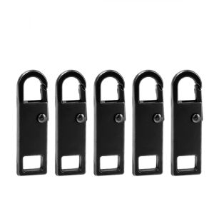 5PCS Detachable Metal Zipper Puller Repair Kits Universal Replacement Zipper Head for Luggage Purse Bags Clothes Zipper Slider