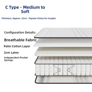 SESSILE | Latex Independent Springs Home Use Jute Mattress 1.8m