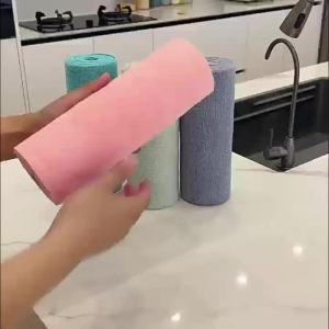 4M Reusable Kitchen Dish Cloth Roll Washable Cleaning Wipes Paper Towel Alternative Absorbent Rag for Living Room Bedroom