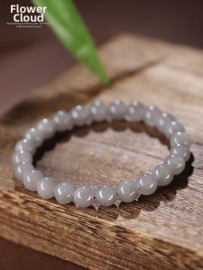 HUAKAIYUNDUO | Natural Old Pit Hetian Jade Female Pale Purple Hand Bracelet