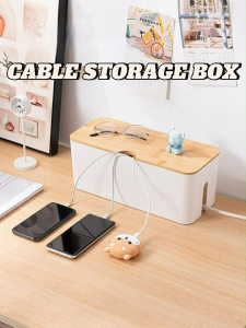 Cable Storage Box/Extension Wire Plug Minimalist Organizer Box for Desk Power Strip Management/Fireheartwarrior