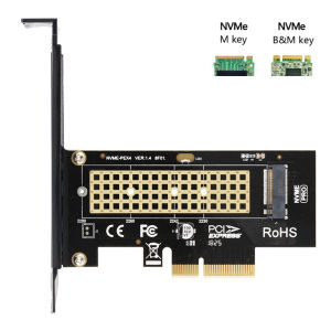 M.2 NVME SSD to PCIE  X1 X4 Adapter Card 2280 SSD PCIe 3.0 4.0 Expansion Card for Desktop PC PCI-E GEN4 16Gbps Full Speed