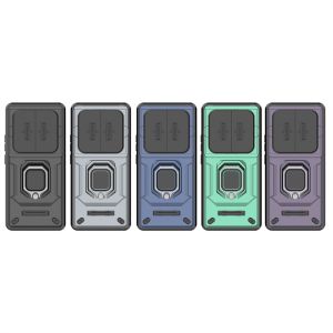 Slide Camera Lens Case For Xiaomi Redmi Note 14 Pro+ Note14 Note13 ProPlus Note14Pro+ 13Pro+ 4G 5G Shockproof Phone Case Armor Ring Casing Bracket Push Protection Hard Back Cover
