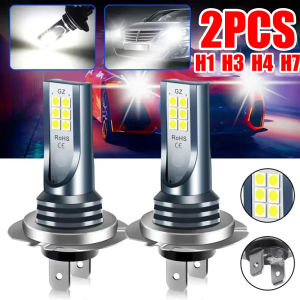 2PCS 12-24V Car LED Headlights H1 H3 H4 H7 6000K 12SMD High Power Car Fog Lights Motorcycle Truck SUV Universal Driving Spotlight