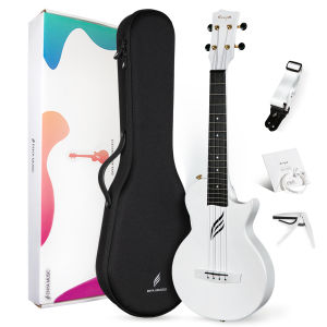 Enya Tenor Ukulele 26 Inch NOVA UE PRO Carbon Fiber Cutaway Travel Ukelele for Adult with Beginner Bundle Kit Including Online Video Lessons Case Strap Capo