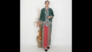 KEBAYA ENCIM BORDIR KOMBINASI LENGAN PANJANG UKURAN JUMBO SETELAN ROK TUMPAL PUCUK REBUNG BETAWI