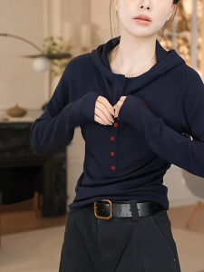 เสื้อยืดคอกลมแขนยาวทรงสลิมฟิตสำหรับผู้หญิง ทรงเข้ารูป เสื้อชั้นในแบบสวมหัว ทรงเข้ารูป ฤดูใบไม้ร่วง 2024 แฟชั่นใหม่