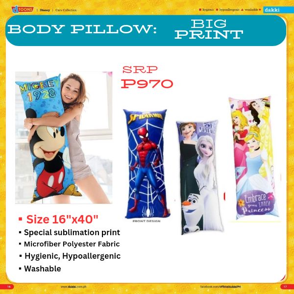 DAKKI BODY PILLOW 16 X40 CHARACTER PRINT Lazada PH