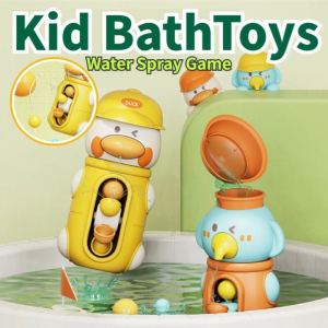 Baby Bath Toys Suction Cup Turning Head Wheels Toy Cartoon Duck Elephant Suction Windmill Toy