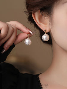Exquisite 16mm Oversized Minimalist Pearl Pendant Earrings round Face 2025 New 925 Pure Silver Stud Earrings Fashion Jewelry