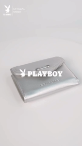 Playboy รุ่น Varen กระเป๋าสตางค์ใบสั้นผู้หญิง รหัส ST-WA254PB116 ดีไซน์แต่งโลโก้ มี2สี สี Onyx และ สี Silver