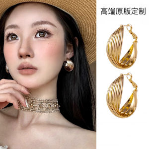 Silver Geometric Fashion Earrings Unique Design Sensation Popular Metal Feel Versatile Stylish Hoop Earrings Jewelry