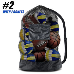 1pc Large Capacity Football Basketball Drawstring Ball Bag Ball Storage Bag Sports Equipment Organiser Bag Shoulder Easy Carry