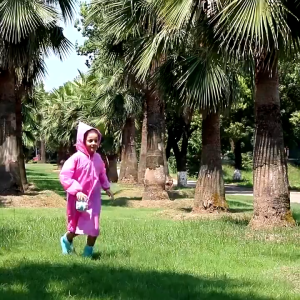 Kids Raincoat Thickened Waterproof EVA Transparent Foldable Portable Chirdren Outdoors Rain Coat