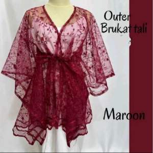 Cardigan brukat tali/cardigan batwing/outer brukat tali/outer kebaya tali