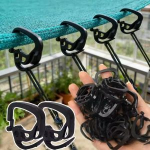 200Pcs Shade Cloth Black Hooks Plastic Sunshade Net Fixing Clip Outdoor Camping Awning Reusable Hanging Clamps Buckle Sun Shade Net Clip Garden Tools