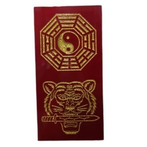 Feng Shui High-Grade Carving Alluvial Gold Tiger Bite Sword Ba Gua Tai Ji Board