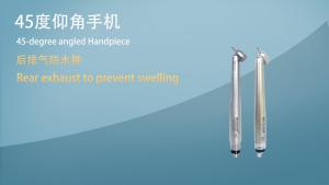 NICEDEN Dental Surgical Hand piece Push Button 45 Degree Anti Retraction LED High Speed Hand piece Single Water Spray Oral Care Accessories