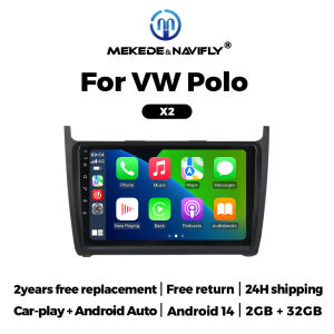 9 Inch IPS Screen Android 14 Car Radio for VW Volkswagen POLO Sedan 2008 - 2015 Wireless Car Play Auto Multimedia Player GPS DSP