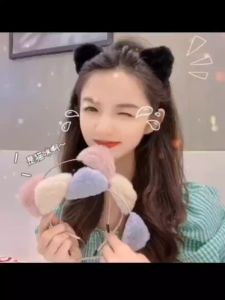 Cosplay Party Cat Fox Long Fur Ears Lovely Bell Costume Headband Hair Accessory Cat Ear headBand tiktok