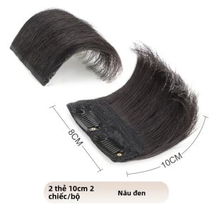 2 Miếng/bộ Miếng Nối Tóc Giả Tổng Hợp Tóc Nối Thẳng Màu Trơn Kẹp Nối Thay Thế Với 2 Kẹp Mỗi Miếng Dành Cho Tóc Trắng