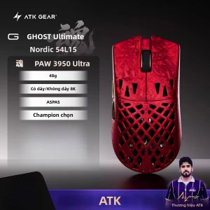 Chuột Không Dây ATK Ghost Composite Carbon Fiber 48g Siêu Nhẹ 0.163ms Phản Hồi Chế Độ Kép PAW3950Ultra 8K RGB E-Sports