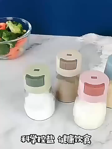3pcs Seasoning Bottle Press Type Quantitative Seasoning Jar Kitchen Sealed Seasoning Box Portable Seasoning Bottle