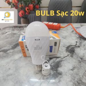 Đèn Led Sạc Điện 20w Kiểu BULB 2 viên Pin Sạc 2 chức Năng ( tặng kèm móc treo )