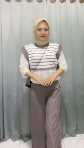 YURA VEST BLASTER / ROMPI RAJUT TALI  / ATASAN WANITA  KEKINIAN / VEST KOREAN LARAS VEST STRIP