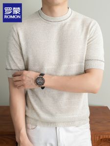 ROMON | Lightweight Old Money Style Tencel Knit T-shirt