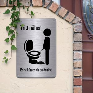 CIFbuy | Step Closer Metal Sign 2D Flat Wall Decor Funny Toilet Plaque for Bathroom Outdoor Gift Idea 20x30cm Unframed