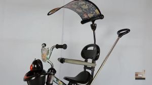 Sepeda Roda Tiga BMX 722 Safari Baby Stroller Sepeda Sepeda Anak Nekel New dorongan jagaan pengaman kanopi Safari Nikel Stainless Music