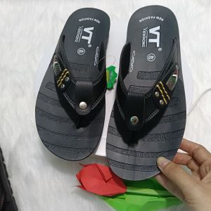 Dép da nam xỏ ngón_ quai da đúc liền đế PU đi nhẹ đi mưa đi nước bền tốt N01