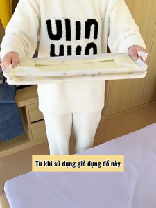 (Giặt được) Hộp lưu trữ quần áo đa năng khung thép dựng vải Oxford đáy lõi bằng bảng PP cao cấp gấp gọn TD58