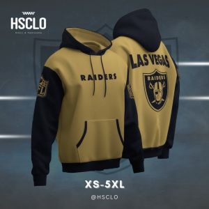 Hoodie Sweater Jumper HSCLO RAIDERS NFL MOCCA NAVY HOODIE Bahan Fleece Jaket Lengan Panjang Ukuran Jumbo Big Size XS S M L XL XXL 3XL 4XL 5XL