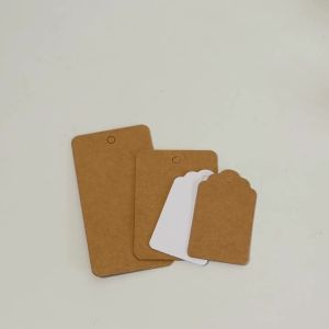 100pcs/lot With Hang Rope Kraft Paper Card Blank Cardboards Hang Price Tags For Fit Clothes Jewelry Details Sale Price Display