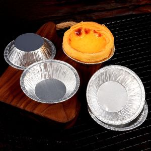 round Aluminum Foil Egg Tart Mold Pastry Cooking Utensils Snowy Bride Small Cake Tray Chinese Style Baking Tools for Everyone