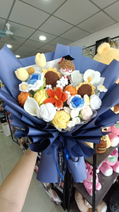 Graduation Bouquet Gift – Crochet Flower Knitted Wool for Birthday Teacher Friend | TTEEN GIFT
