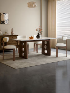 DELIANSHANGPIN | Royal White Jade Luxury Stone Dining Table and Chairs